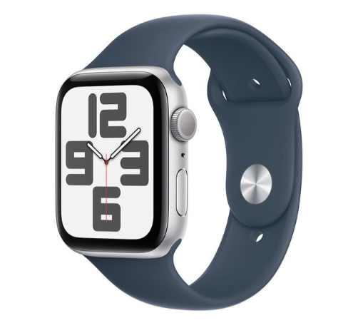 Apple Watch SE GPS 44mm Silver Aluminium Case with Storm Blue