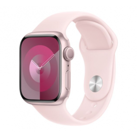 Apple Watch Series 9 GPS 41mm Pink Aluminium Case with Light Pink Sport Band - S/M