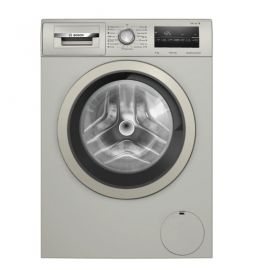 BOSCH Series 4 washing machine, front loader fullsize 8KG - Silver inox