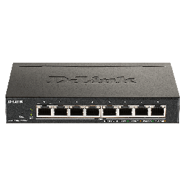 8 port 10/100/1000Mbps PoE Easy Smart green switch, 64W power budget, EU/UK power plug