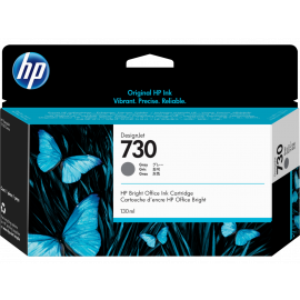 HP 730 130-ml Gray DesignJet Ink Cartridge, P2V66A