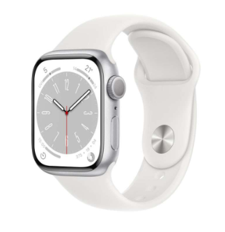 APPLE WATCH SERIES 8 GPS 41MM SILVER ALUMINIUM CASE WITH WHITE